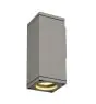 SLV Theo Wandleuchte Aluminium Grau Quadrat | Außenbeleuchtung - IP44 - Geeignet für 1x GU10 